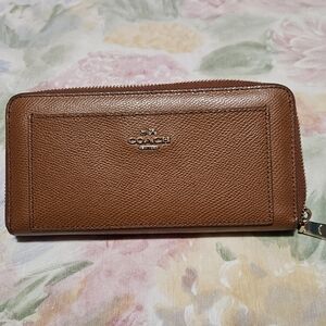 Coach Tan Leather Zip Wallet